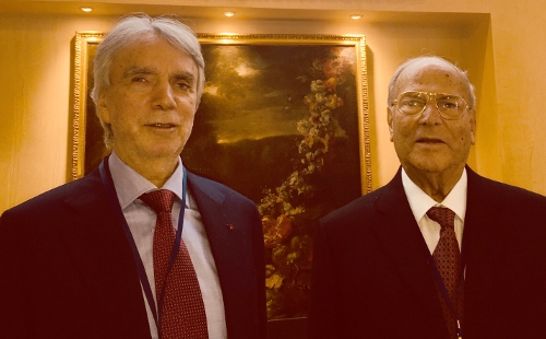 Il Presidente della IAPB Italia onlus, l'avv. Giuseppe Castronovo (a destra), col Vicepresidente Michele Corcio